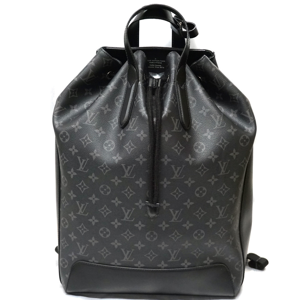 Louis Vuitton Explorer Drawstring Backpack Black … - image 4